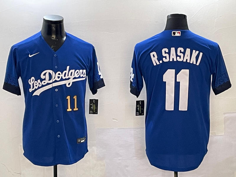 Men Los Angeles Dodgers 11 R Sasaki blue 2025 MLB nike jersey style 22